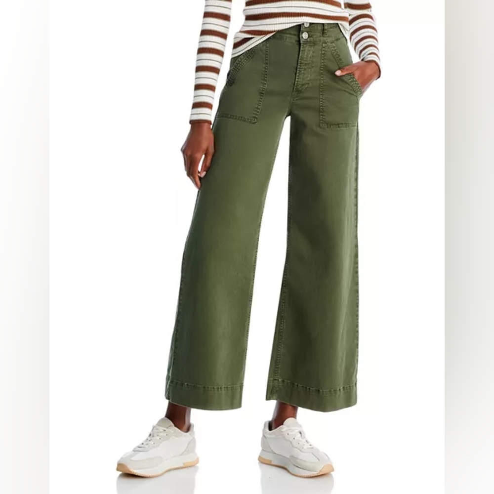 NWT $288 Frame High-Rise Double Waistband Cargo Palazzo Pants